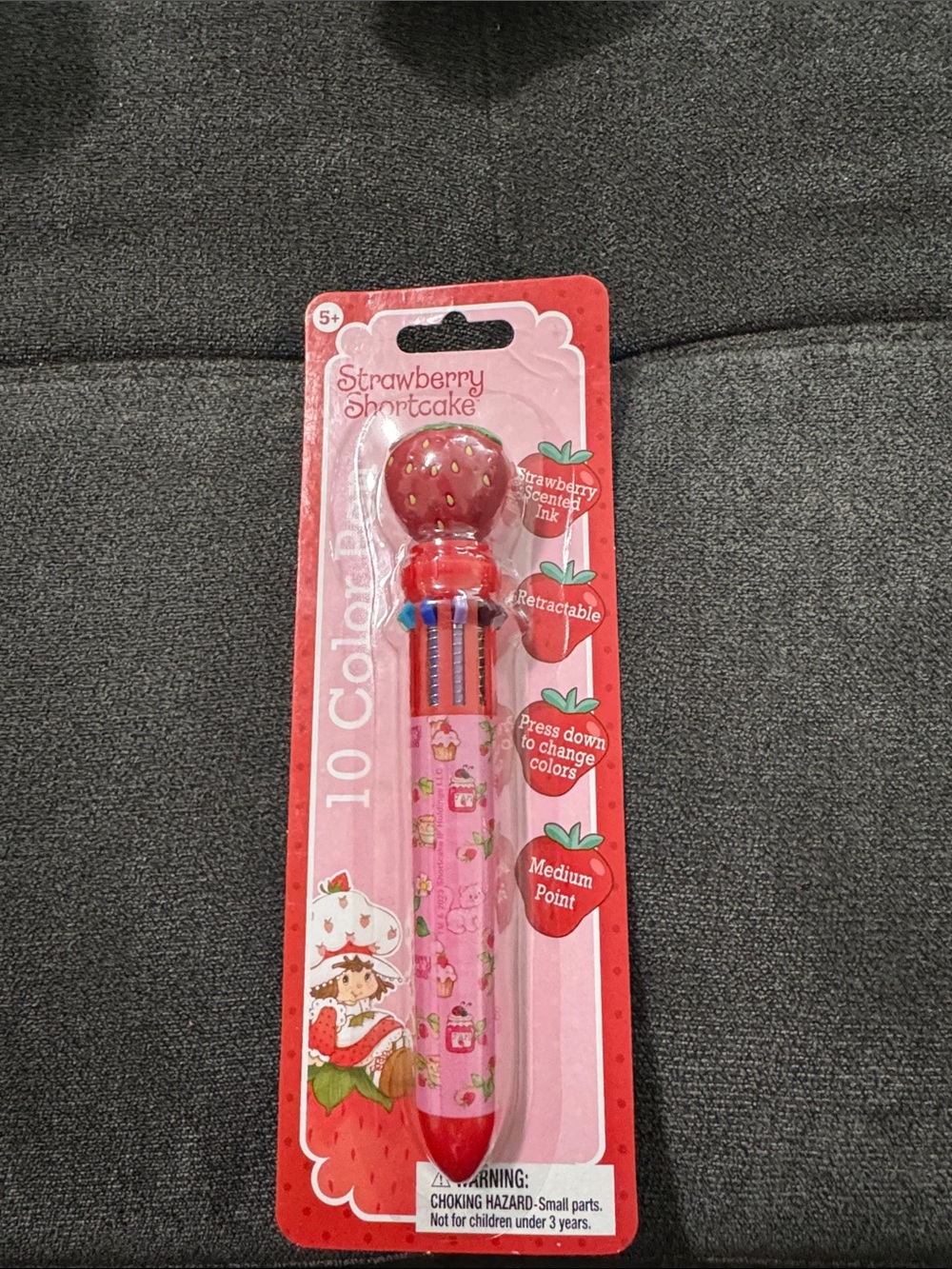 Strawberry Shortcake 10-Color Retractable Pen - Pink
